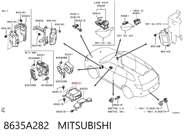 Sterownik poduszki bezpieczeństwa 8635A282 Mitsubishi