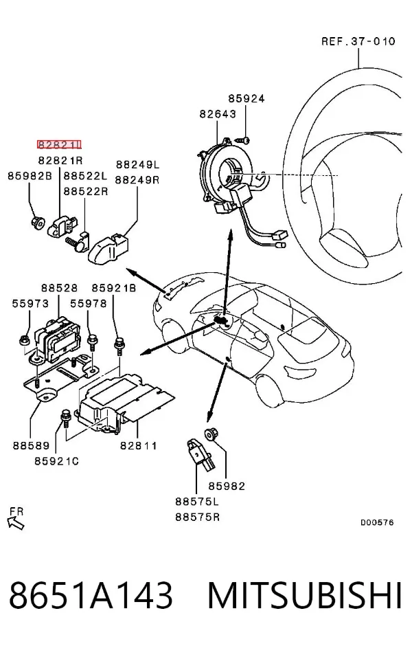 Czujnik AIRBAG przedni 8651A143 Mitsubishi