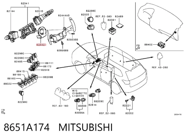 Czujnik kąta skrętu kierownicy 8651A174 Mitsubishi