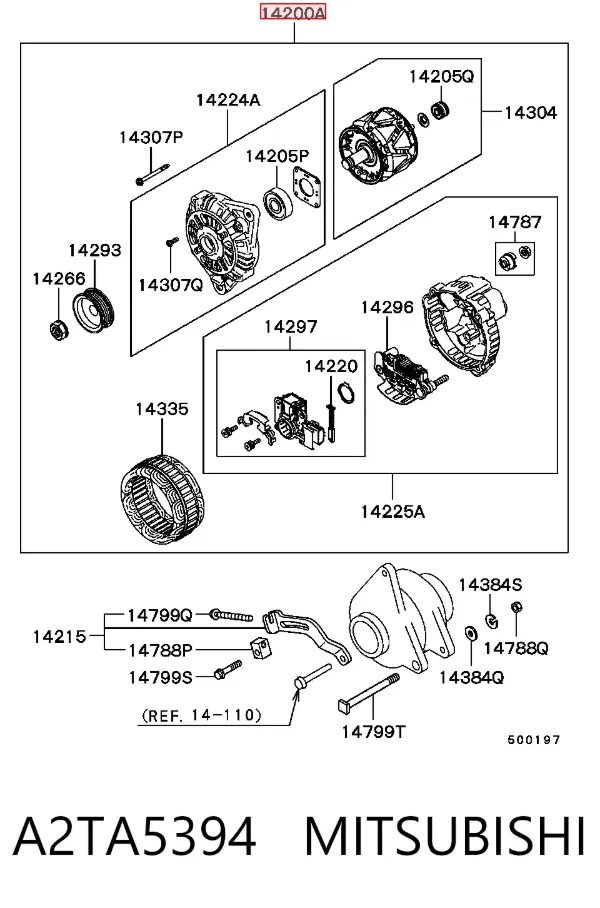 Alternator A2TA5394 Mitsubishi