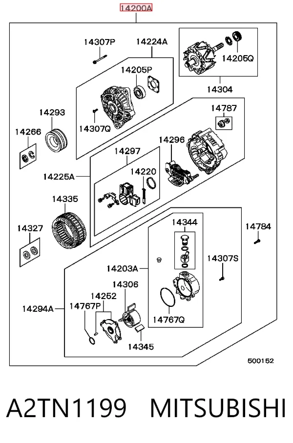 Alternator A2TN1199 Mitsubishi