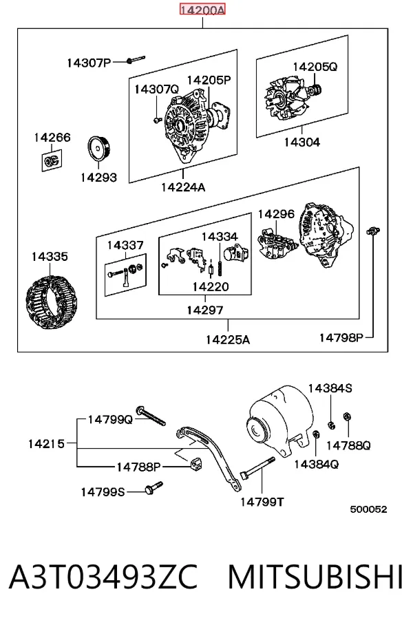 Alternator A3T03493ZC Mitsubishi