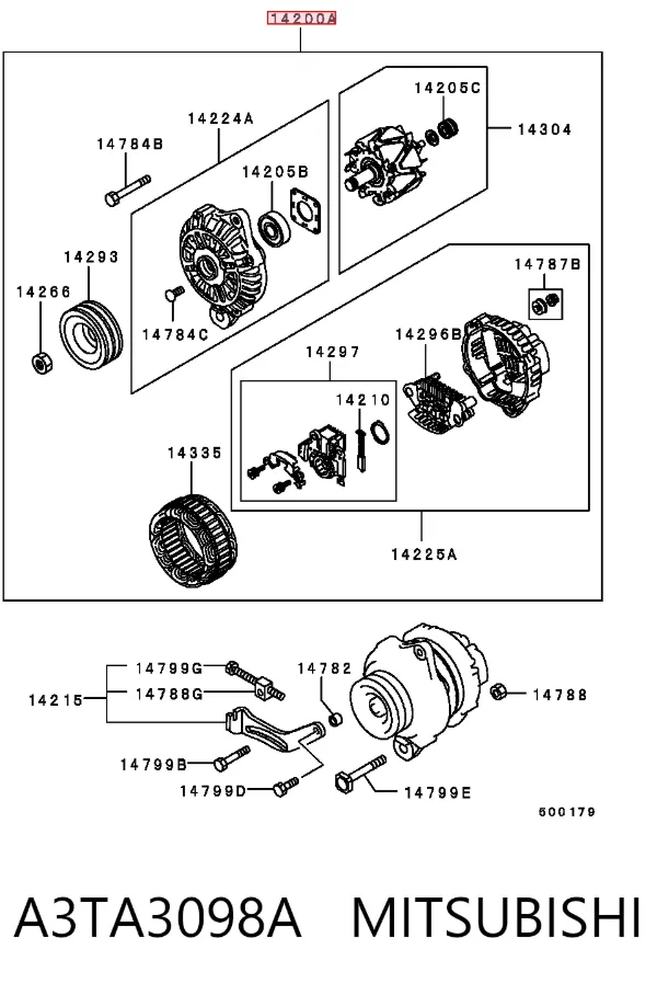 Alternator A3TA3098A Mitsubishi
