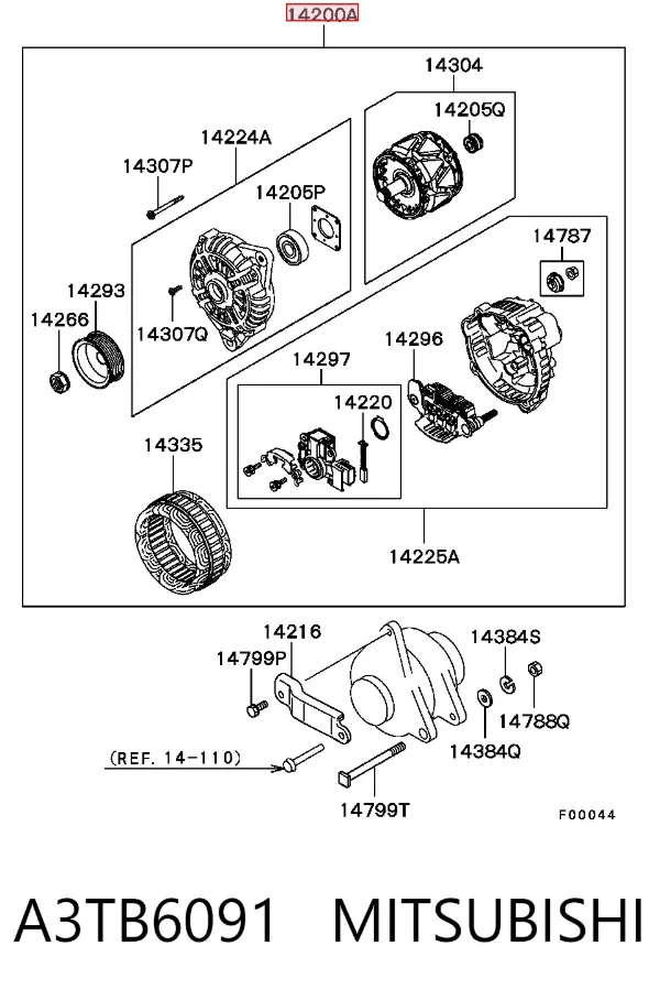 Alternator Mitsubishi Outlander I