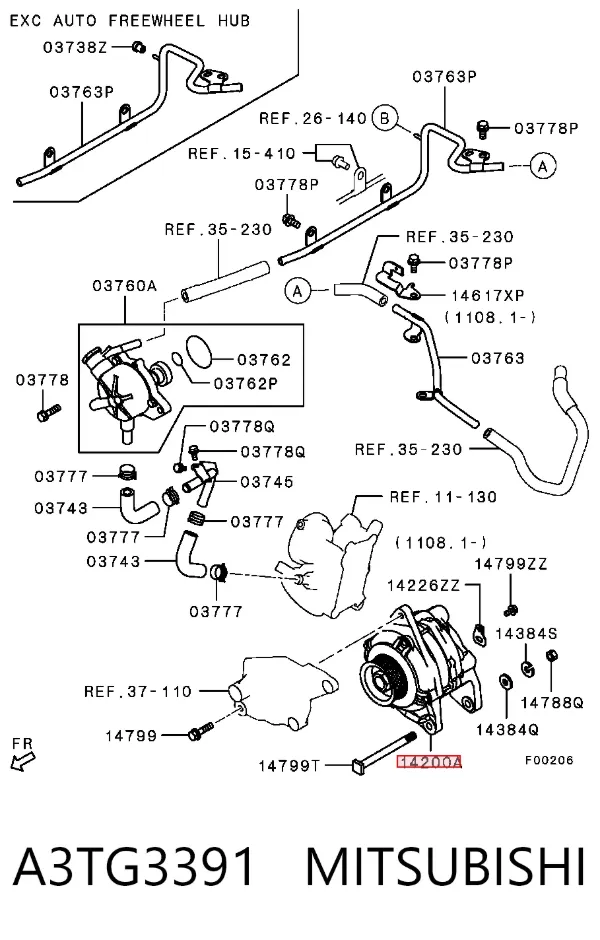Alternator A3TG3391 Mitsubishi