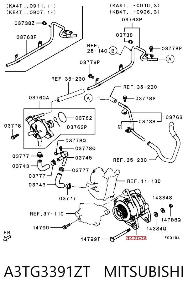 Alternator A3TG3391ZT Mitsubishi