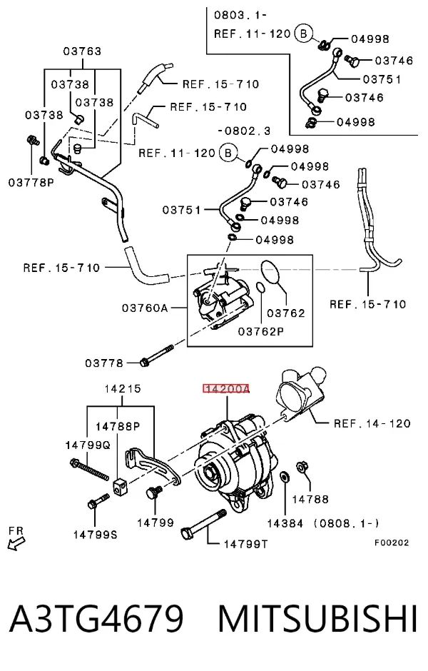 Alternator A3TG4679 Mitsubishi