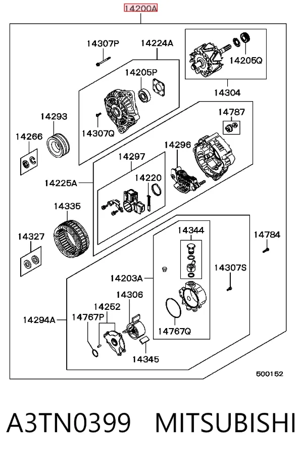 Alternator A3TN0399 Mitsubishi