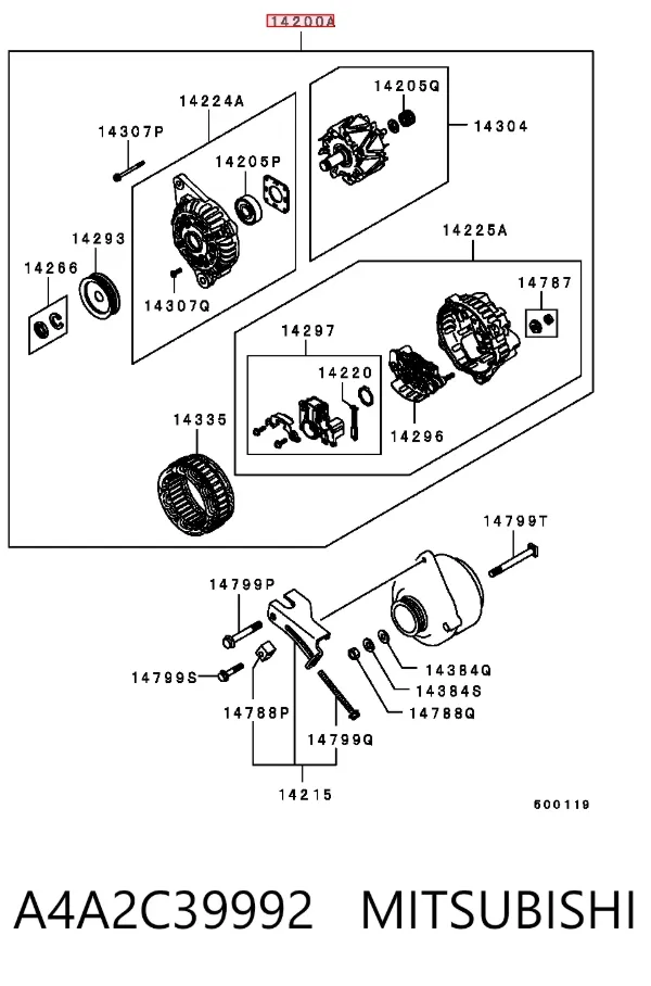 Alternator A4A2C39992 Mitsubishi
