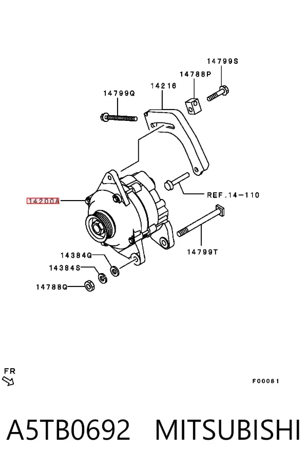 Alternator A5TB0692 Mitsubishi