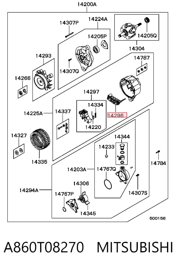 Mostek prostowniczy alternatora = Moster diodowy alternatora A860T08270 Mitsubishi