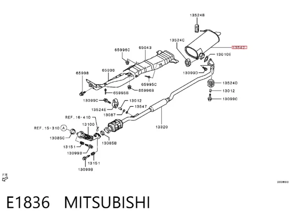 Tłumik, tylna część E1836 Mitsubishi