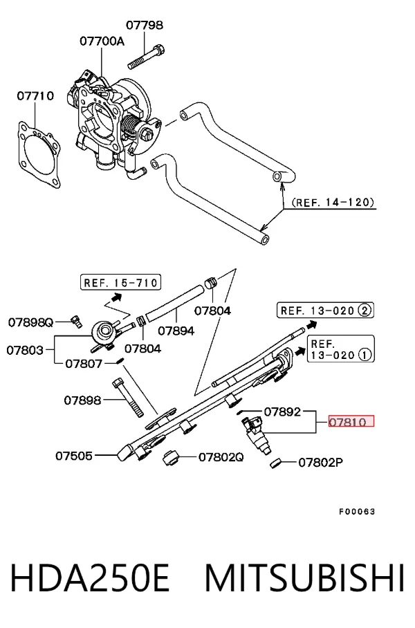 Wtryskiwacz paliwa HDA250E Mitsubishi