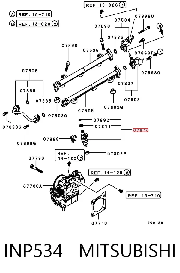 Wtryskiwacz paliwa INP534 Mitsubishi