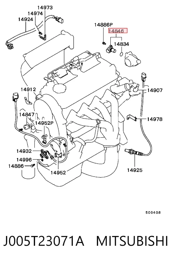 Czujnik położenia wałka rozrządu J005T23071A Mitsubishi