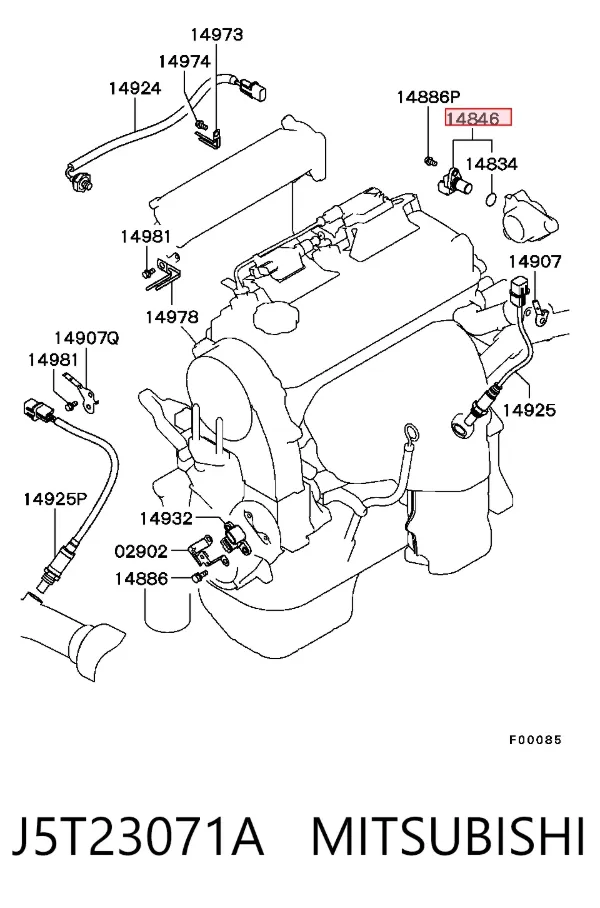 Czujnik położenia wałka rozrządu J5T23071A Mitsubishi