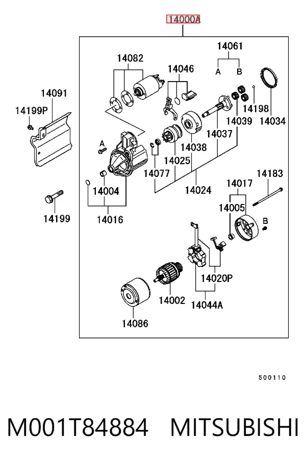 Rozrusznik M001T84884 Mitsubishi