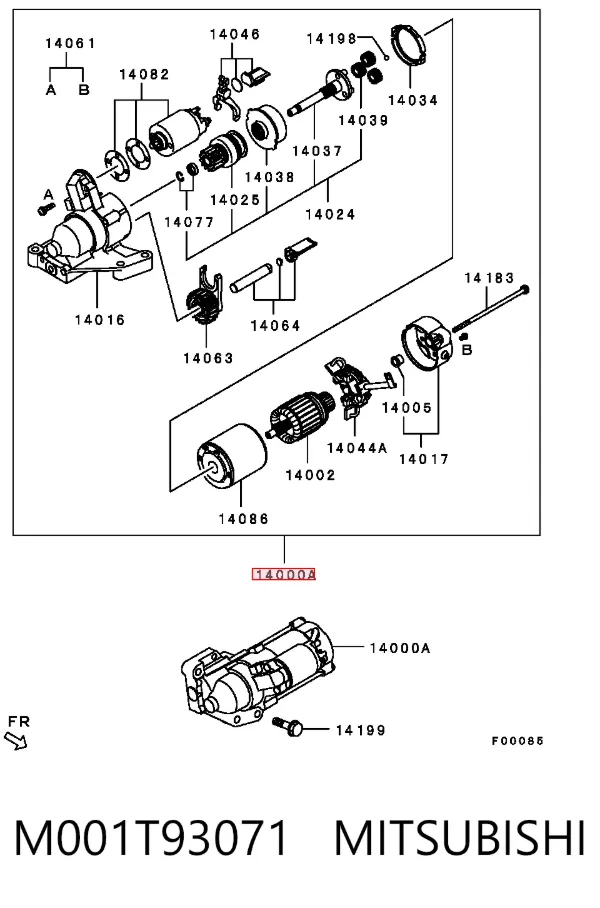 Rozrusznik M001T93071 Mitsubishi