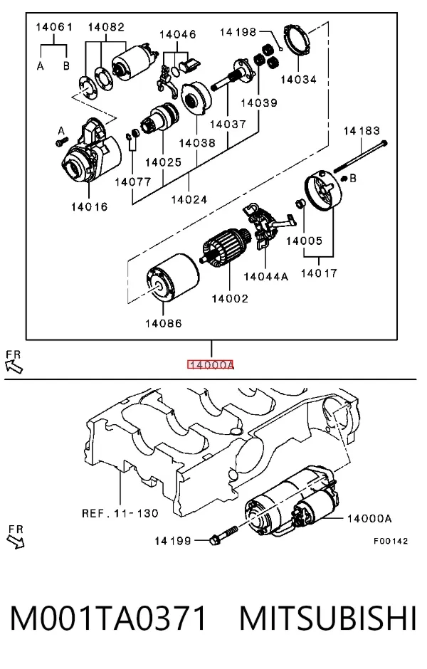 Rozrusznik M001TA0371 Mitsubishi
