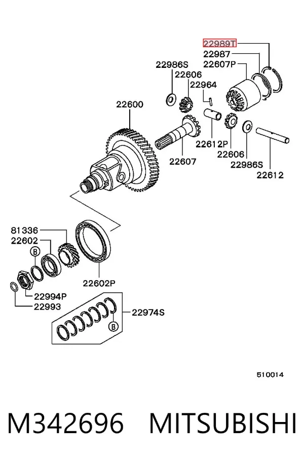 Pierścień zatrzaskowy synchronizatora M342696 Mitsubishi