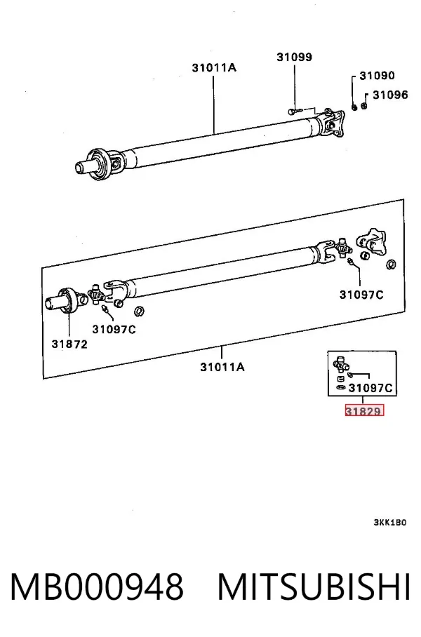 Krzyżak wału Carnada przedniego MB000948 Mitsubishi
