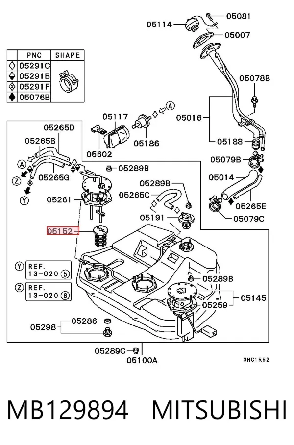 Filtr paliwa MB129894 Mitsubishi