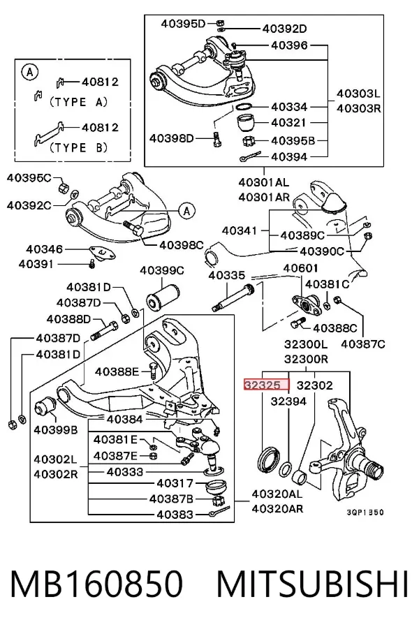 Uszczelniacz półosi mostu przedniego MB160850 Mitsubishi