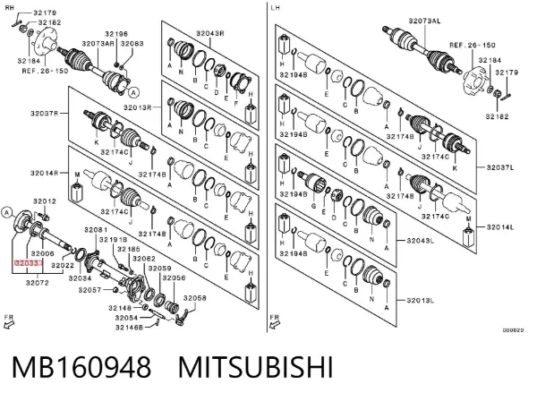 Osłona przegubu homokinetycznego półosi przedniej zewnętrzna Mitsubishi Pajero SPORT II