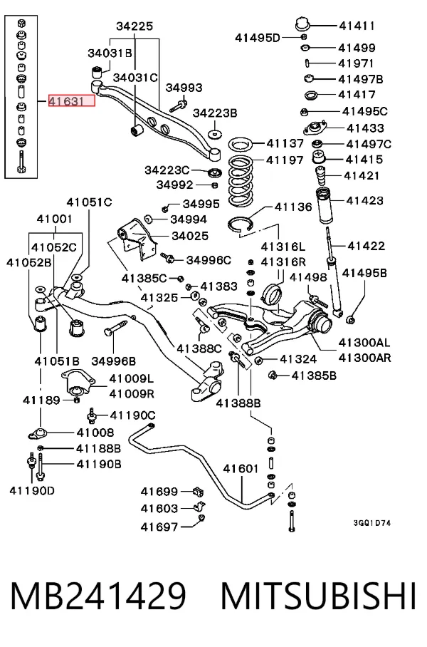 Łącznik stabilizatora tylnego MB241429 Mitsubishi
