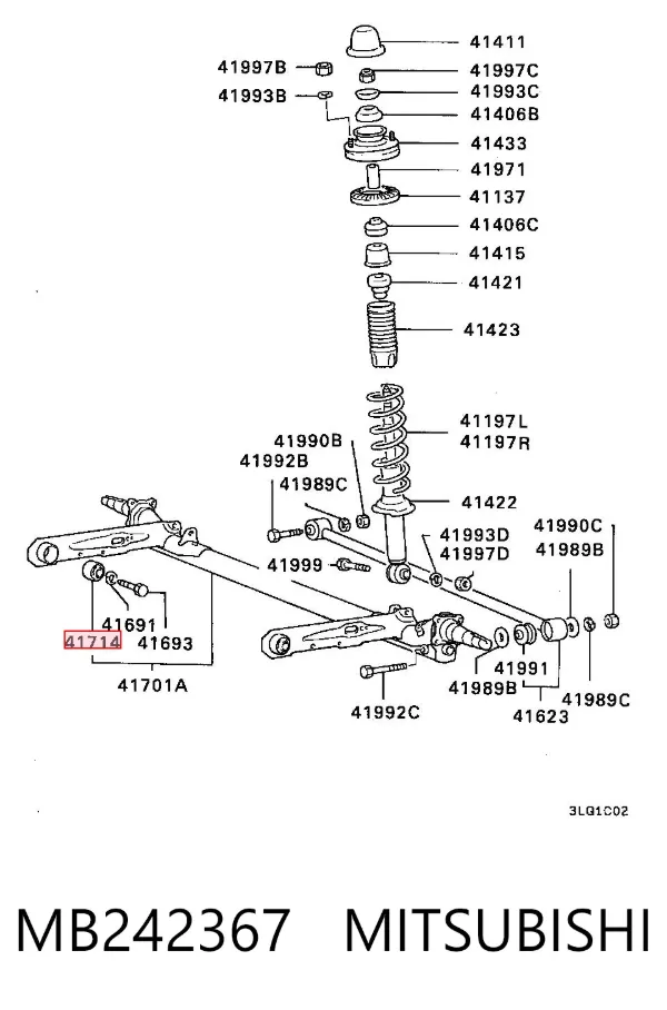 Silentblock tylnej belki MB242367 Mitsubishi