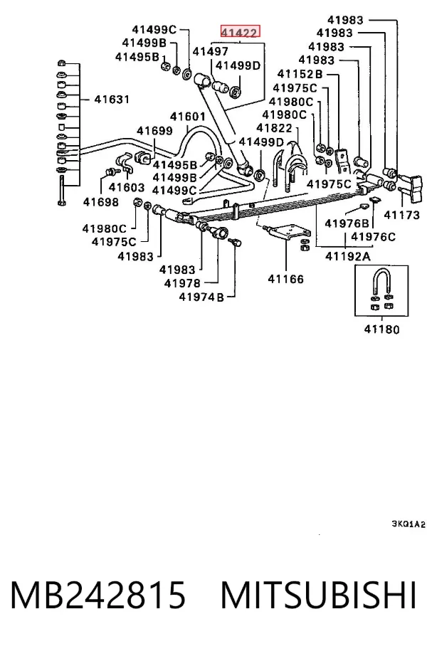 Amortyzator tylny MB242815 Mitsubishi