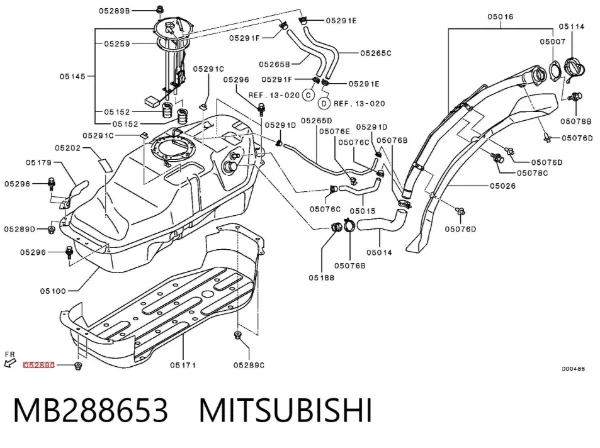 Poduszka amortyzatora przedniego MB288653 Mitsubishi