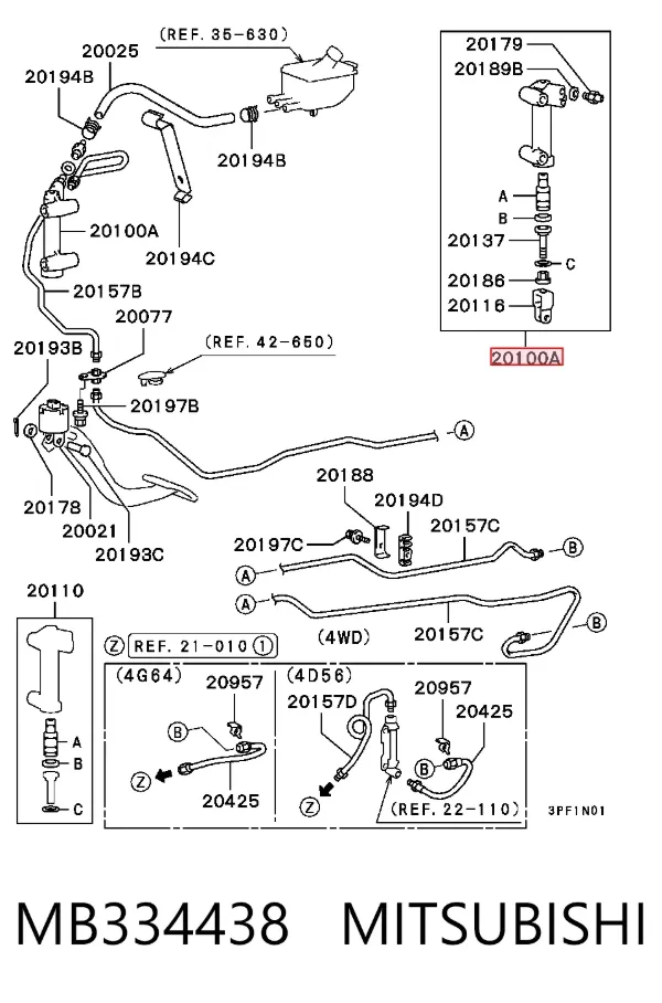 Cylinder sprzęgła główny MB334438 Mitsubishi