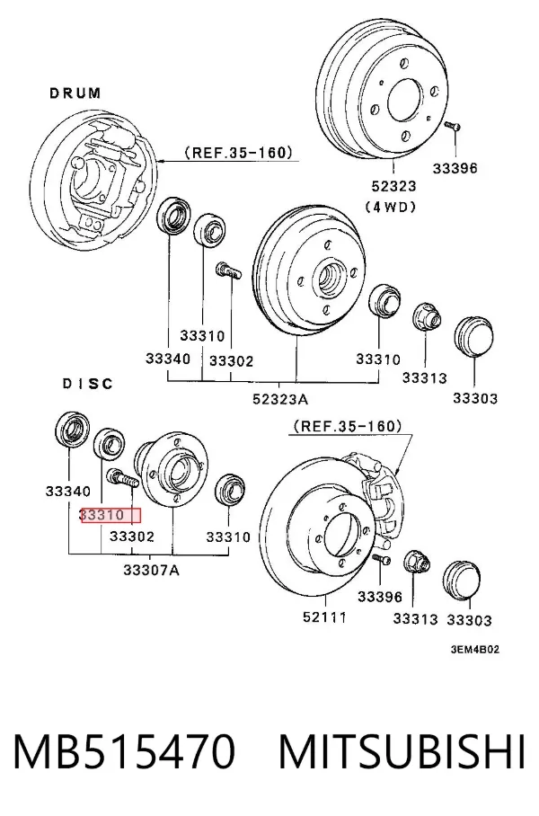 Lożysko piasty tylnej MB515470 Mitsubishi