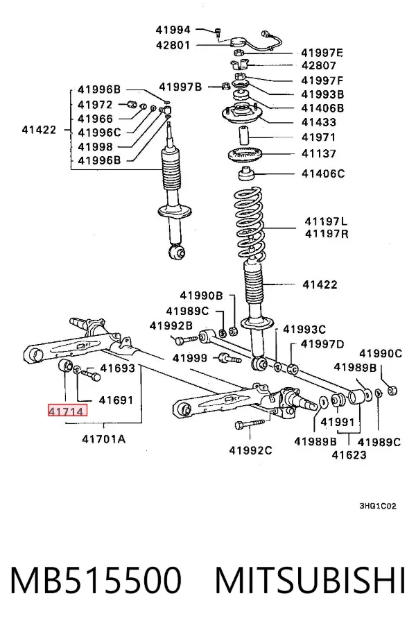 Silentblock tylnej belki MB515500 Mitsubishi