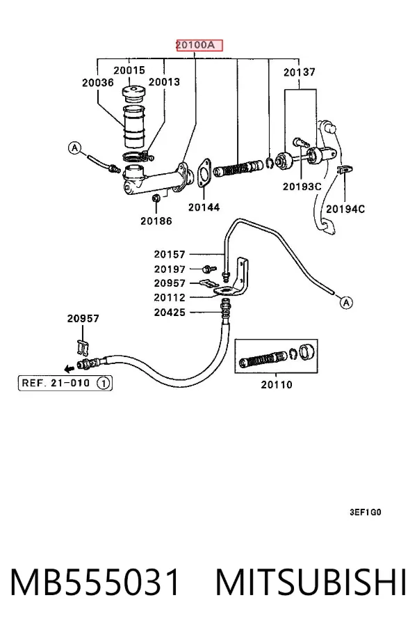 Cylinder sprzęgła główny MB555031 Mitsubishi