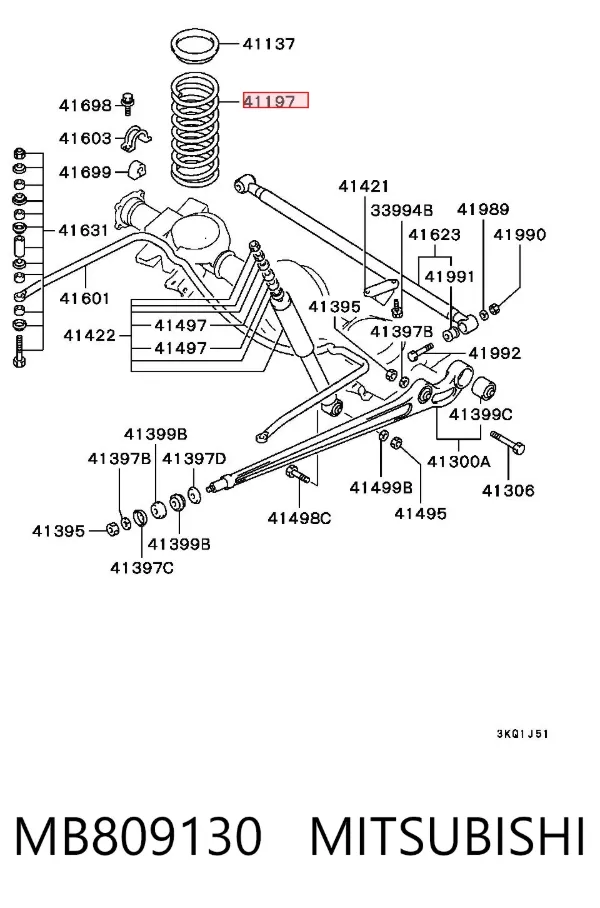 Sprężyna tylna MB809130 Mitsubishi