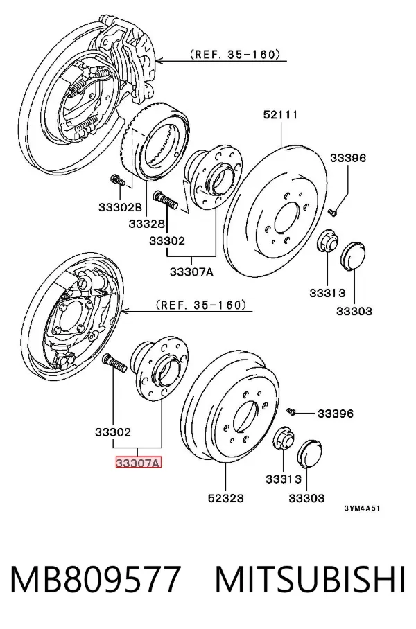 Piasta tylna MB809577 Mitsubishi