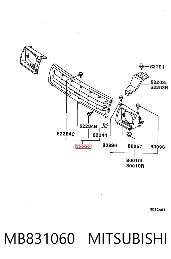 Atrapa chłodnicy MB831060 Mitsubishi