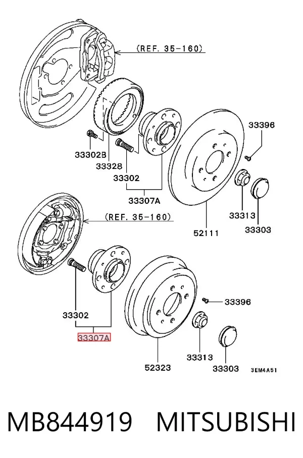 Piasta tylna MB844919 Mitsubishi