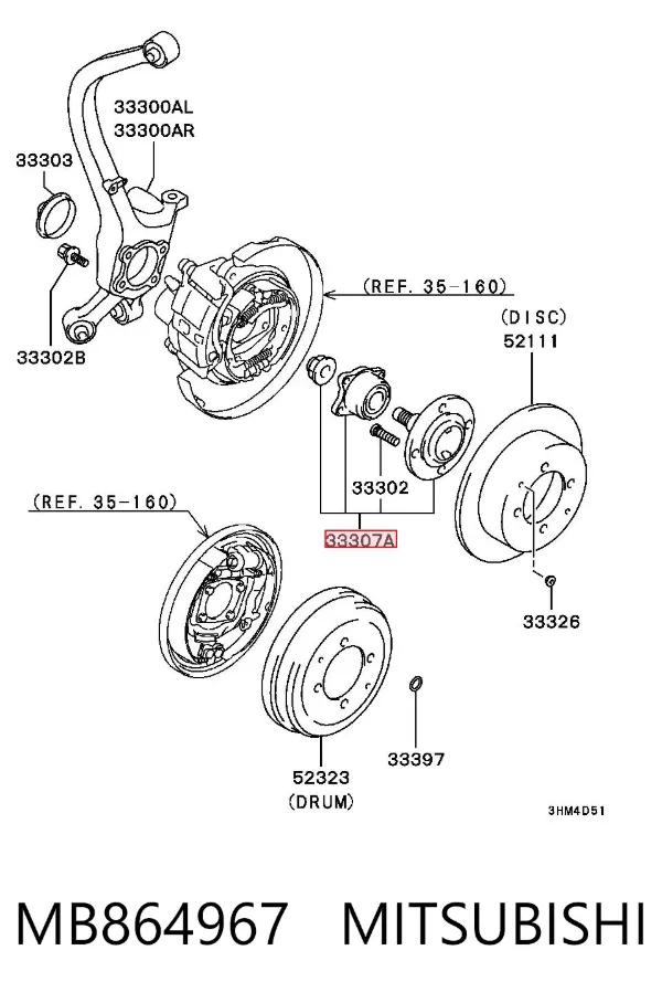 Piasta tylna MB864967 Mitsubishi