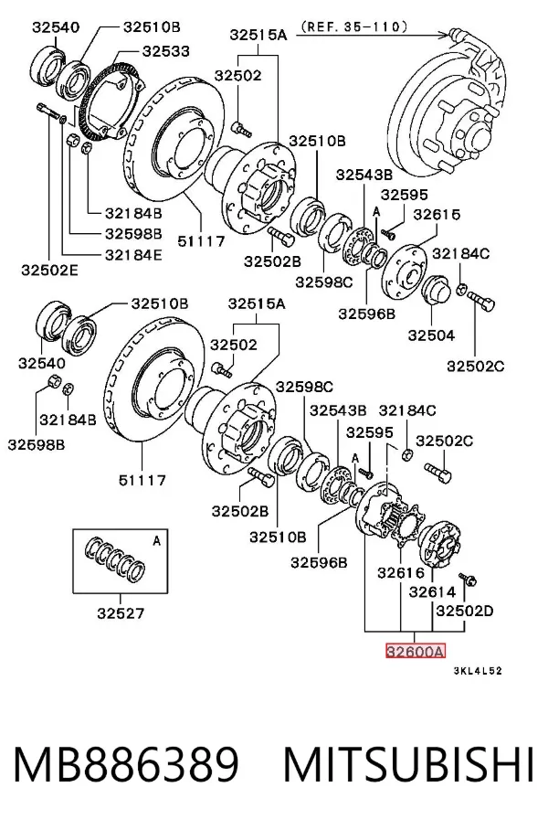 Piasta przednia Mitsubishi L 300 P0W, P1W, P2W