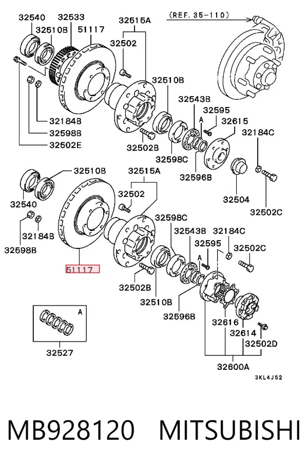 Tarcza hamulcowa przednia MB928120 Mitsubishi