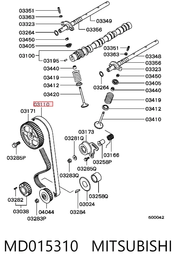 Pasek rozrządu MD015310 Mitsubishi