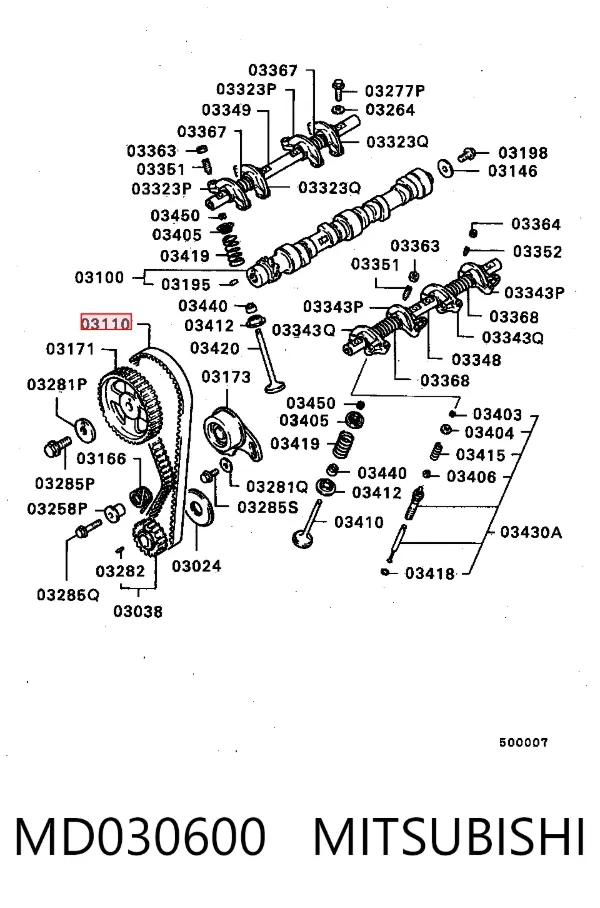 Pasek rozrządu MD030600 Mitsubishi