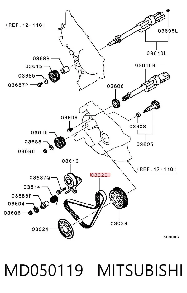 Pasek wału wyrównoważającego MD050119 Mitsubishi