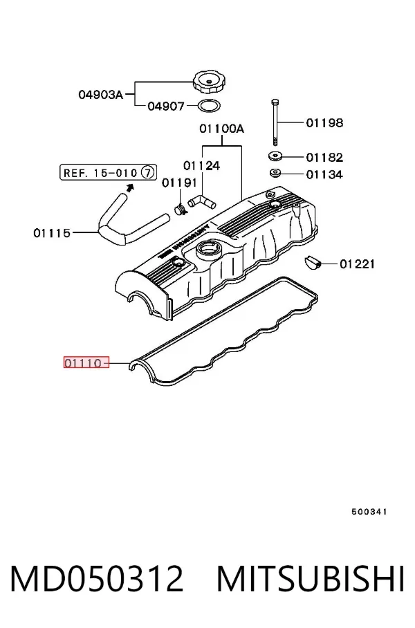 Uszczelka pokrywy zaworowej silnika MD050312 Mitsubishi