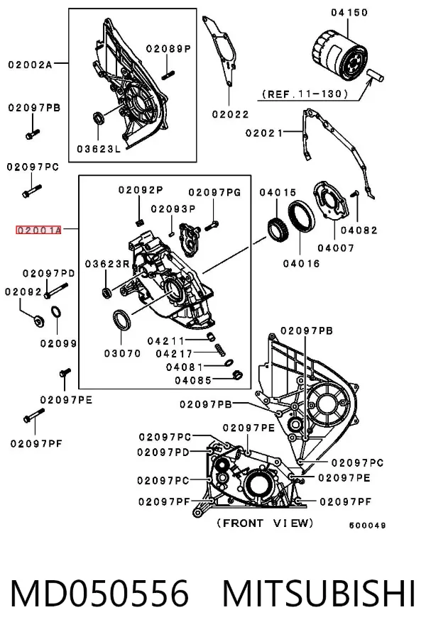 Pompa oleju MD050556 Mitsubishi