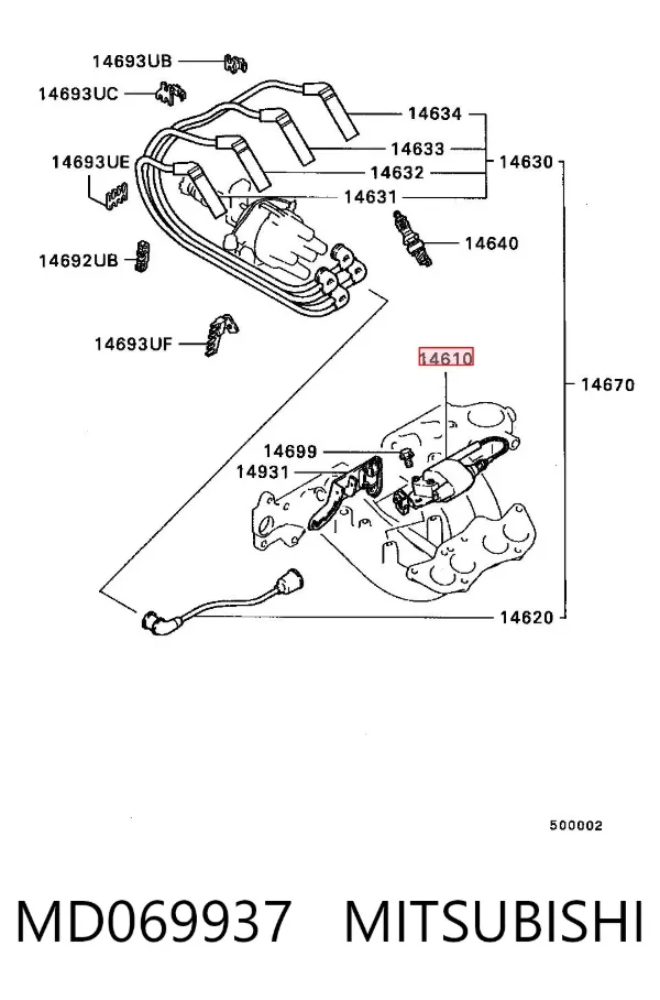Cewka zapłonowa MD069937 Mitsubishi