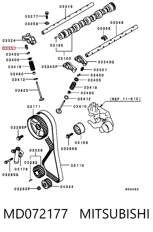 Kompensator hydrauliczny (popychacz hydrauliczny), popychacz zaworu MD072177 Mitsubishi